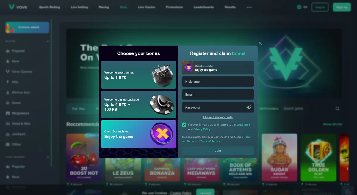 Details of the Vave welcome bonus